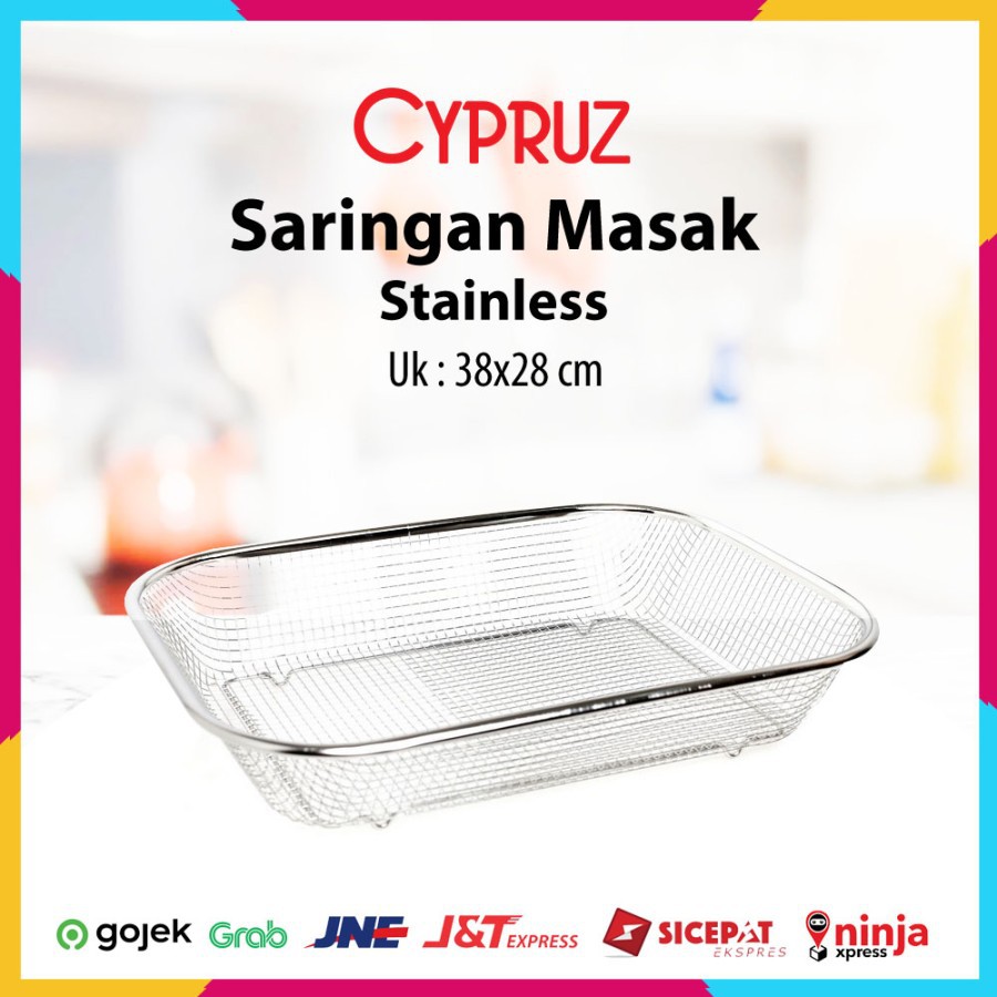 Cypruz Wadah Saringan Masak Stainless 38x28 cm