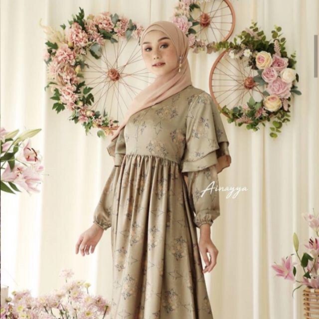 AINAYYA ID - Fiora Dress Misty Green PRELOVED