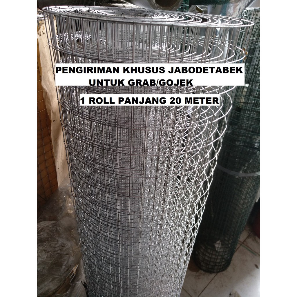 Kawat Loket Putih Tinggi 100 cm x 1 inch x 20 meter Kawat Ayak Pagar Kawat Ram 1 inch x 100 cm