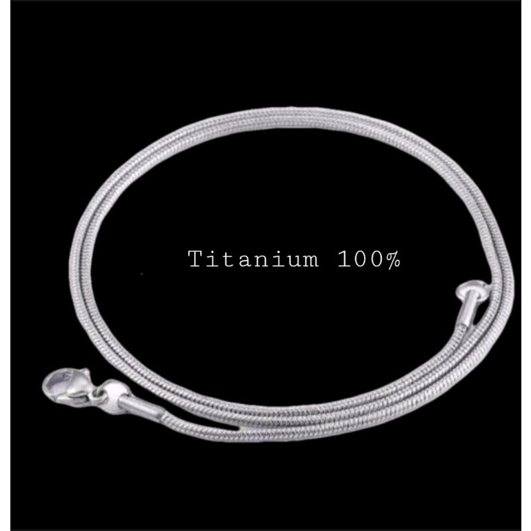 Kalung Titanium Pria/Wanita Motif Bulat Anti Karat