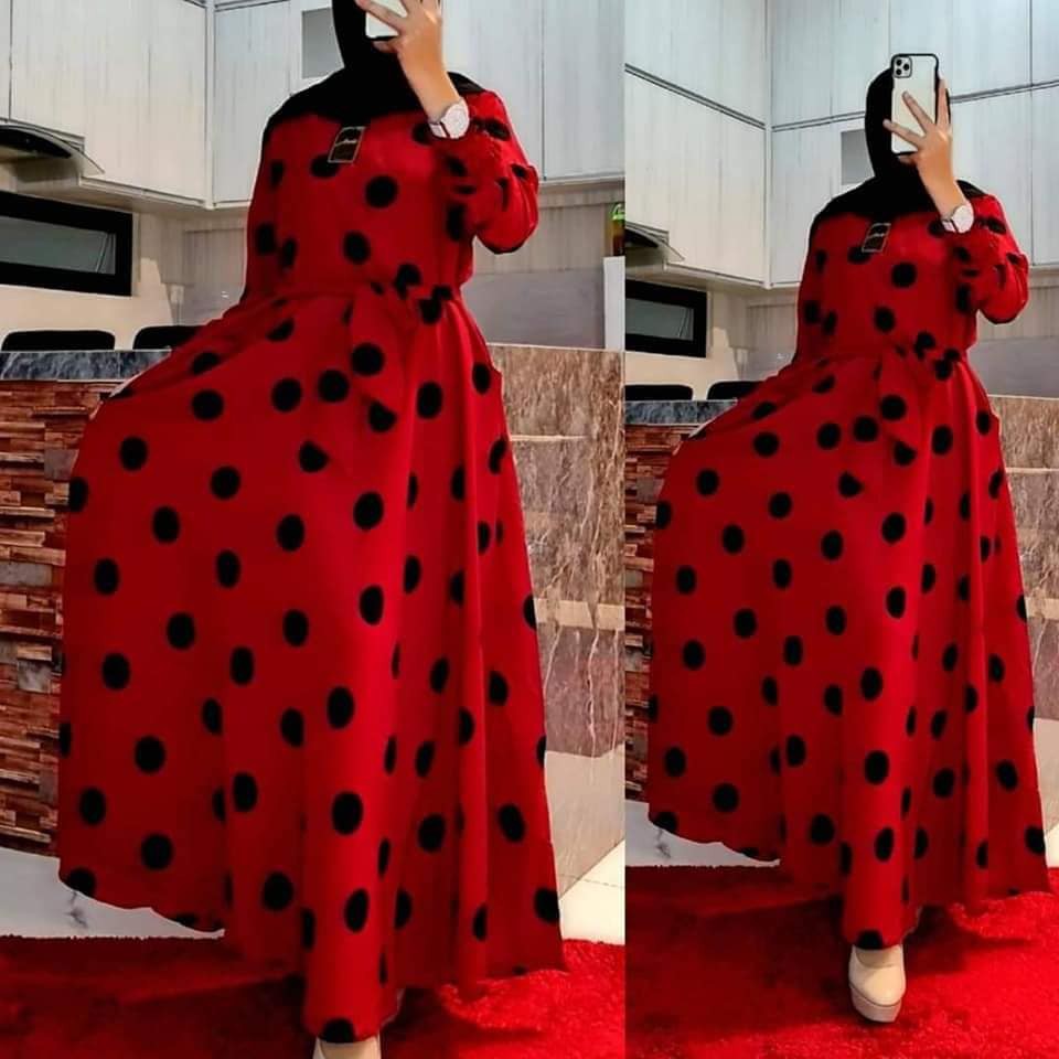 LANGSUNG KIRIM POLKA SUPER Jumbo LD=140 [5-XXXL125-145KG] - GAMIS MONALISA POLKA MAYUNG/GAMIS SAKU /TALI PINGGANG