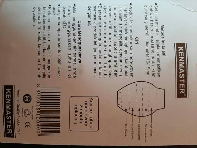 SARINGAN AIR/WATER FILTER / Water Filter Kenmaster / Kenmaster Water Filter Carbon Saringan Air Kran