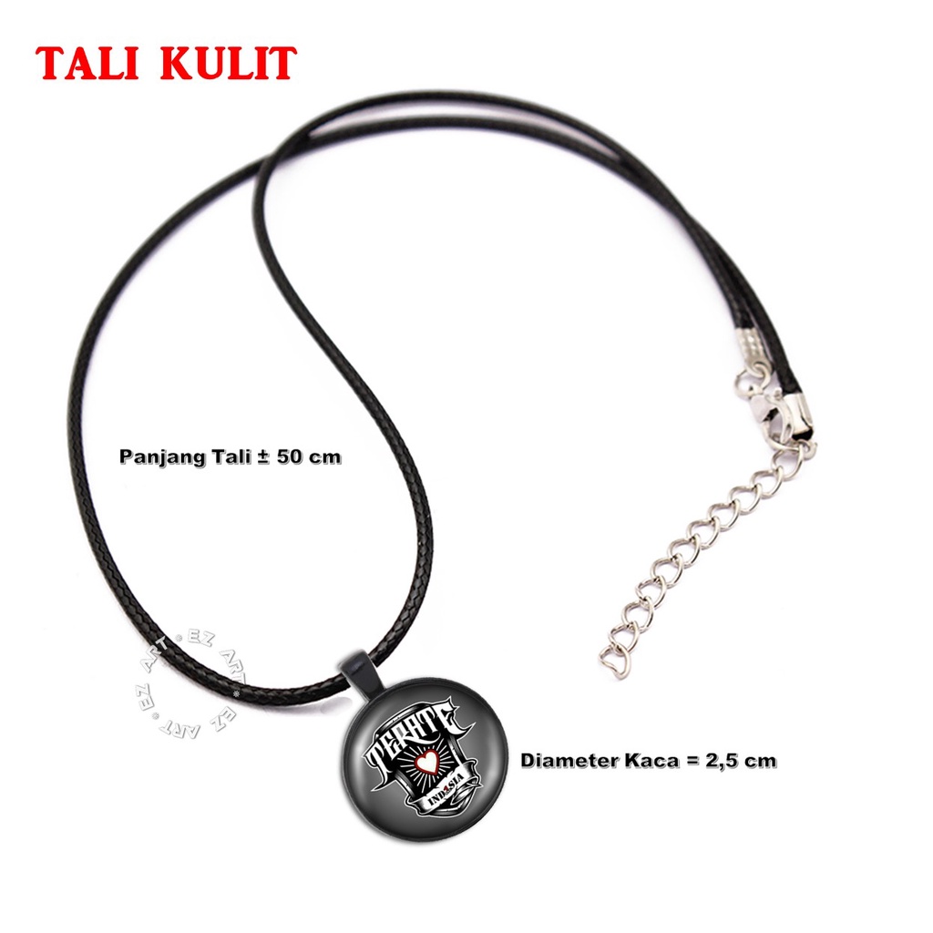 BLACK EDITION - KALUNG LIONTIN PSHT VERSI FULL HITAM LOGO SILAT SH TERATE SETIA HATI KULIT / RANTAI