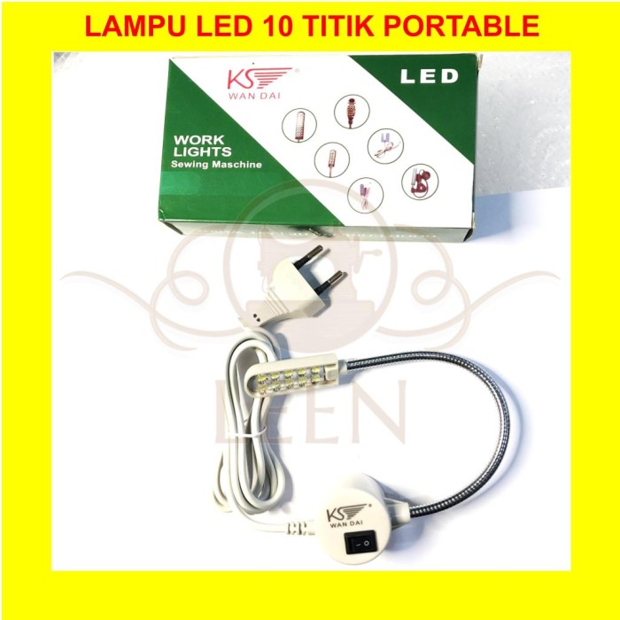 Lampu Portable LED Putih 10 titik (MAGNETIK) GRADE A Mesin Jahit LEEN - KS