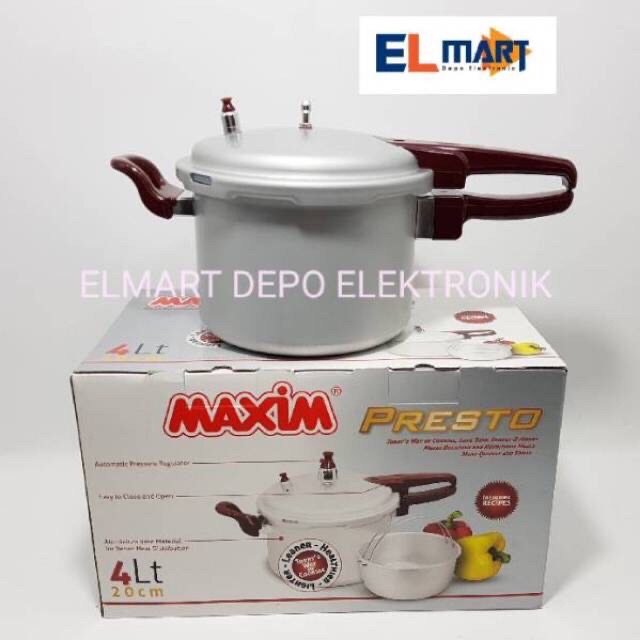 Maxim Panci Presto 4 Liter  Pressure Cooker 4l Pengempuk Ikan Daging