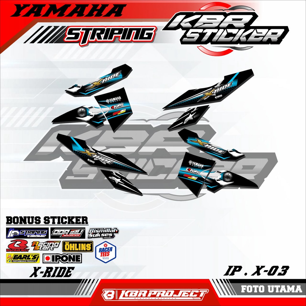 X RIDE (COD) STICKER STRIPING MOTOR YAMAHA X RIDE VARIASI.03