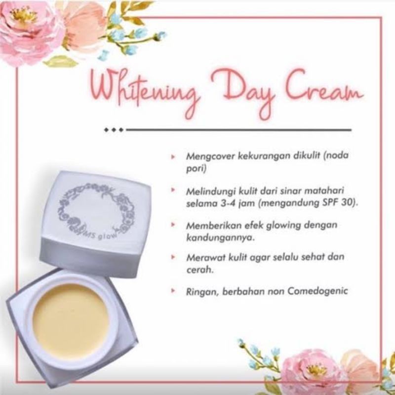 [MS108] GW-CR01 MS GLOW Whitening Day Cream Original BPOM Kosmetik Skin Care Lengkap