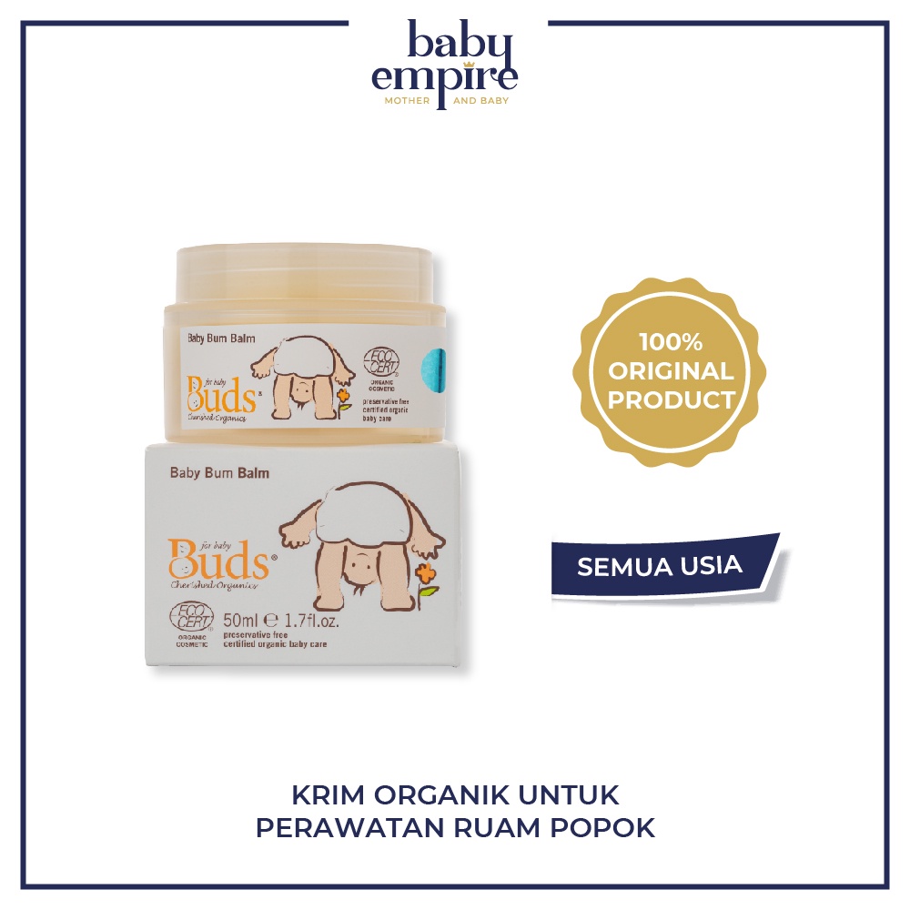 Buds Organics Baby Bum Balm - Lotion atau Krim Perawatan Ruam Popok Pantat Bayi dan Anak