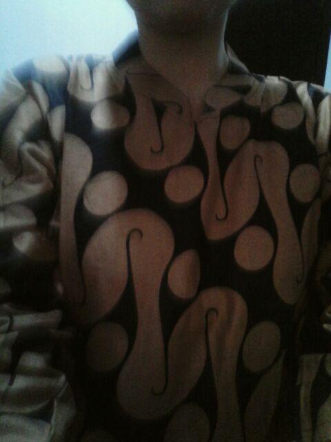 Tunik Batik Batikwanita Batiktunikbatik B021 Lengan 7/8 Serut Resleting Belakang Baju Wanita Atasan