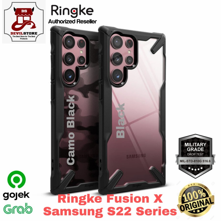 Case Samsung Galaxy S22 Ultra S22 Plus Casing S22 Ringke Fusion X Ori