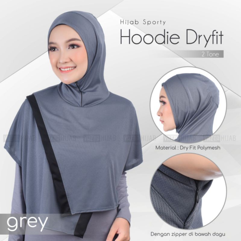 Hijab Sporty Hoodie Dryfit 2 Tone