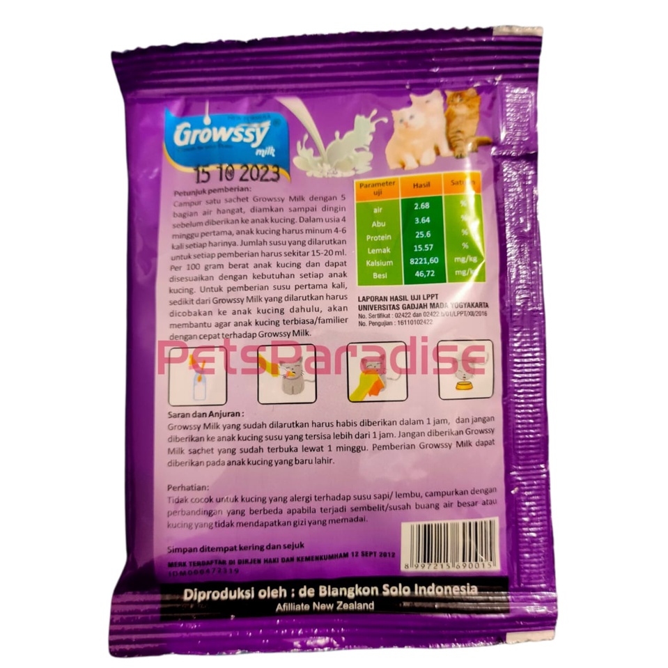 Growssy Milk Susu kucing murah 1 SASET