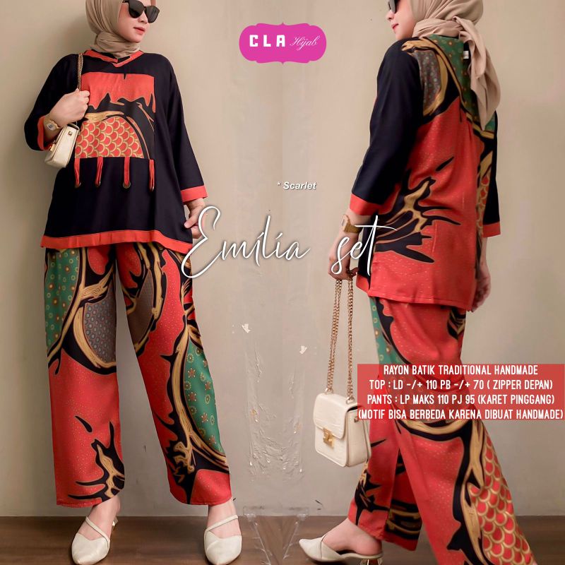 Setelan Batik Emilia Set Wanita / Sancaka set by Cla Hijab
