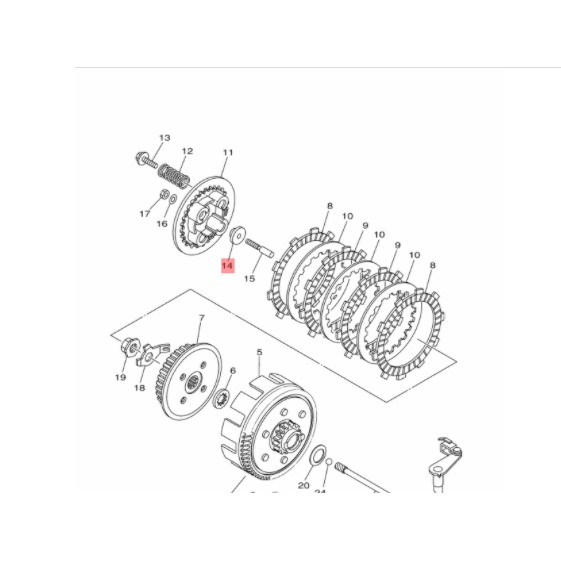 PLATE PUSH MUR RING STOOTH STUT STUD STELAN KOPLING BYSON KARBU R15 LAMA V2 ORIGINAL YGP 45P-E6358-00