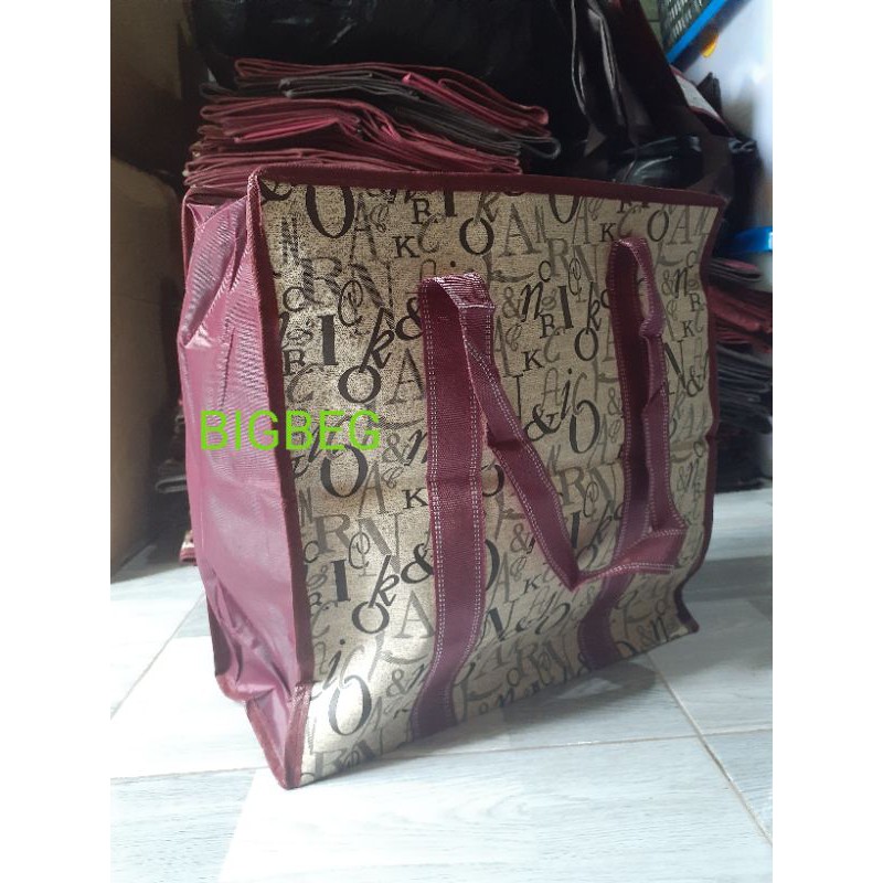 Tas Belanja Terpal Motif Kecil S 38x15x38 cm Travelbag Tas Belanja Serbaguna Totebag