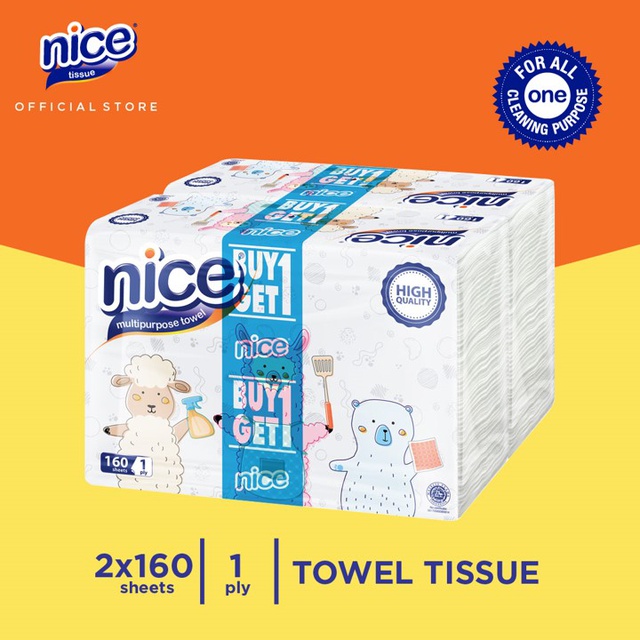 Nice Towel Multifold 160's (Buy 1 Get 1 Free)