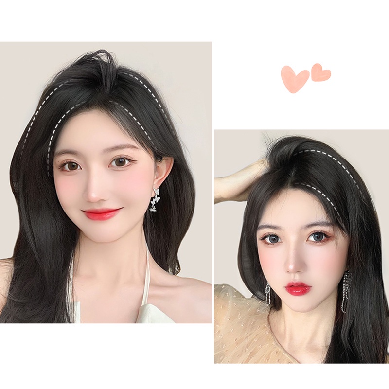 Wig Rambut Palsu Wanita Pemanjang /Meningkatkan Volume Rambut/Tak Terlihat Empuk/serat Buatan Rambut Palsu- olo
