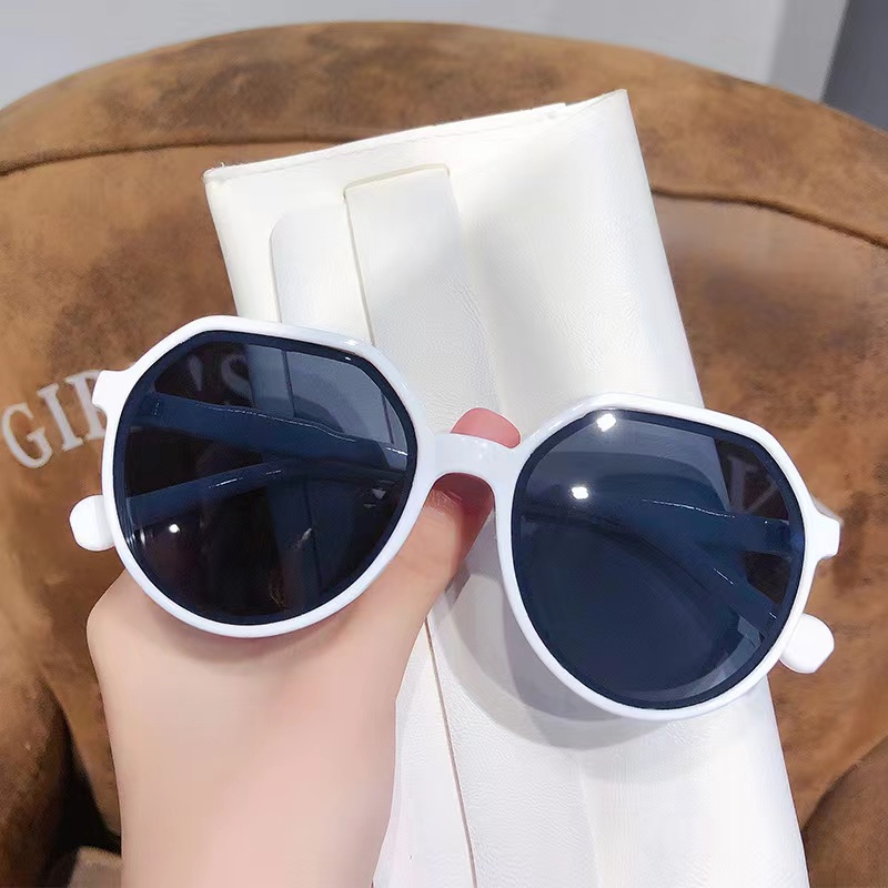 Kacamata Hitam Wanita Hexagon - Kacamata Elegan Retro Wanita Korean Style-Ka-61 Putih