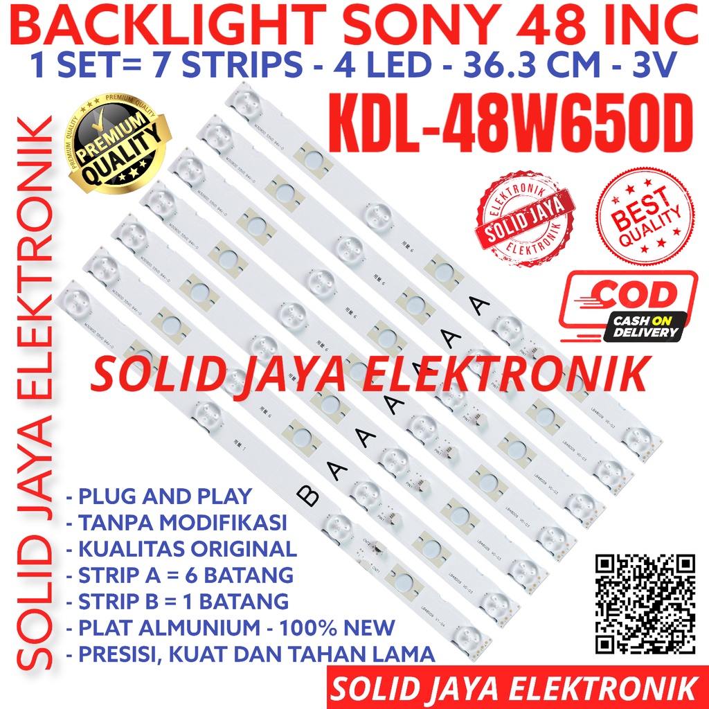 BACKLIGHT TV LED SONY 48 INC KDL 48W650 48W650 KDL48W650 KDL48W650D KDL-48W650D 48W 650 650D LAMPU BL 4K 4LED 4 KANCING KDL48W650D KDL-48W650 KDL48W650 SONY 48IN 48INCH 48INC BACKLIGHT 7 STRIP BL 48 INCH IN SONY