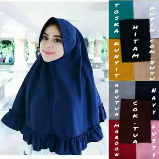 Jilbab Khimar rempel I rempel kriwil murah