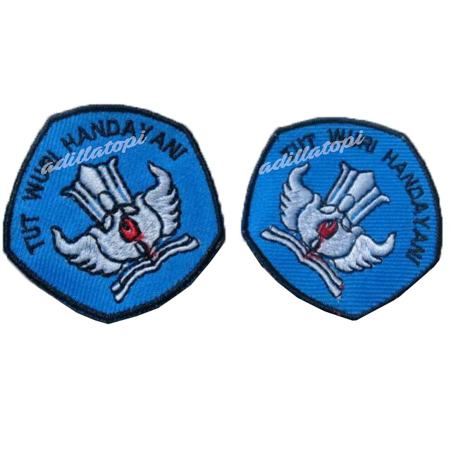 LOGO TUTWURI HANDAYANI WARNA BIRU || PATCH LAMBANG SEKOLAHAN BORDIR CUSTOM