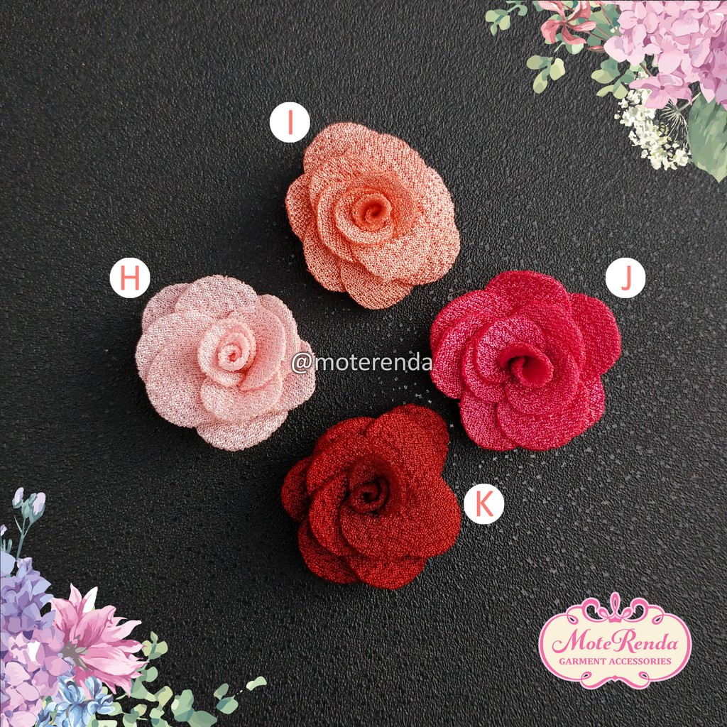 Aplikasi bunga petite rose, lebar 2.5cm kode 7VVS25