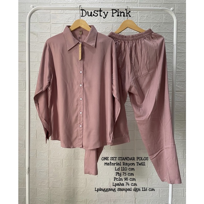 BEST SELLER ONE SET STANDAR POLOS-Dusty pink Ld 110