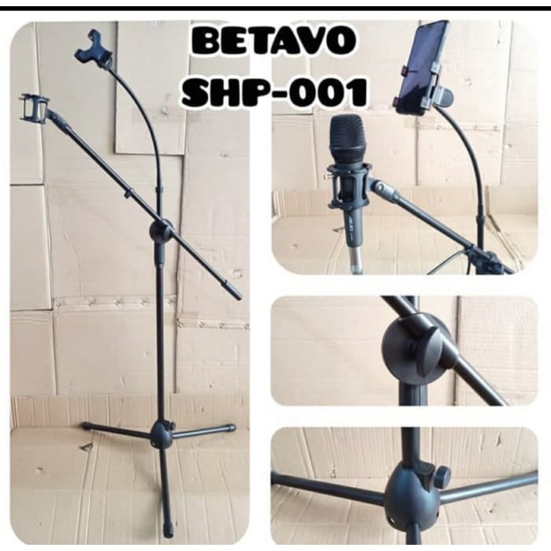 Stand Mic Betavo 001 Lantai & Holder HP Stand Microphone