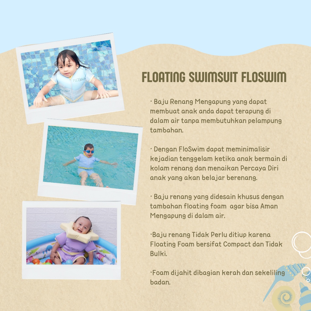 [GRATIS KACAMATA RENANG] CUDDLE ME FLOSWIM Baju renang pelampung anak bisa mengapung anti tenggelam