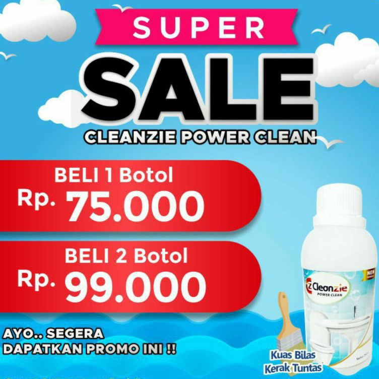 cairan pembersih lantai CPC Cleanzie Power clean porcelain cleaner kamar mandi toilet noda stainless dan Cleanzie Polish Penghitam Dashboard