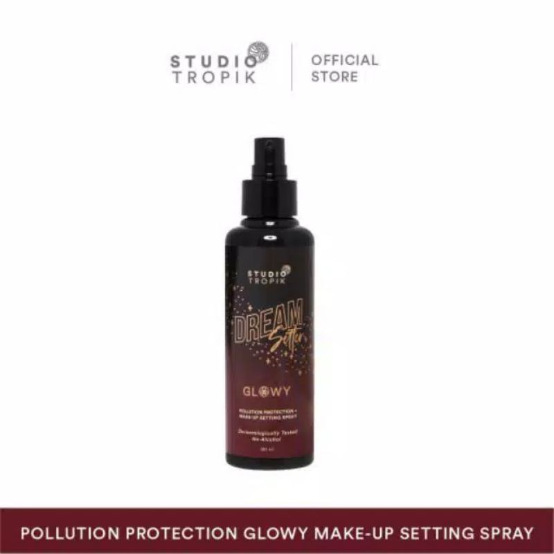 (Share in Pen Spray) Studio Tropik Dream Setter Matte Glowy Satin Pollution Protection Setting Spray Share in Jar