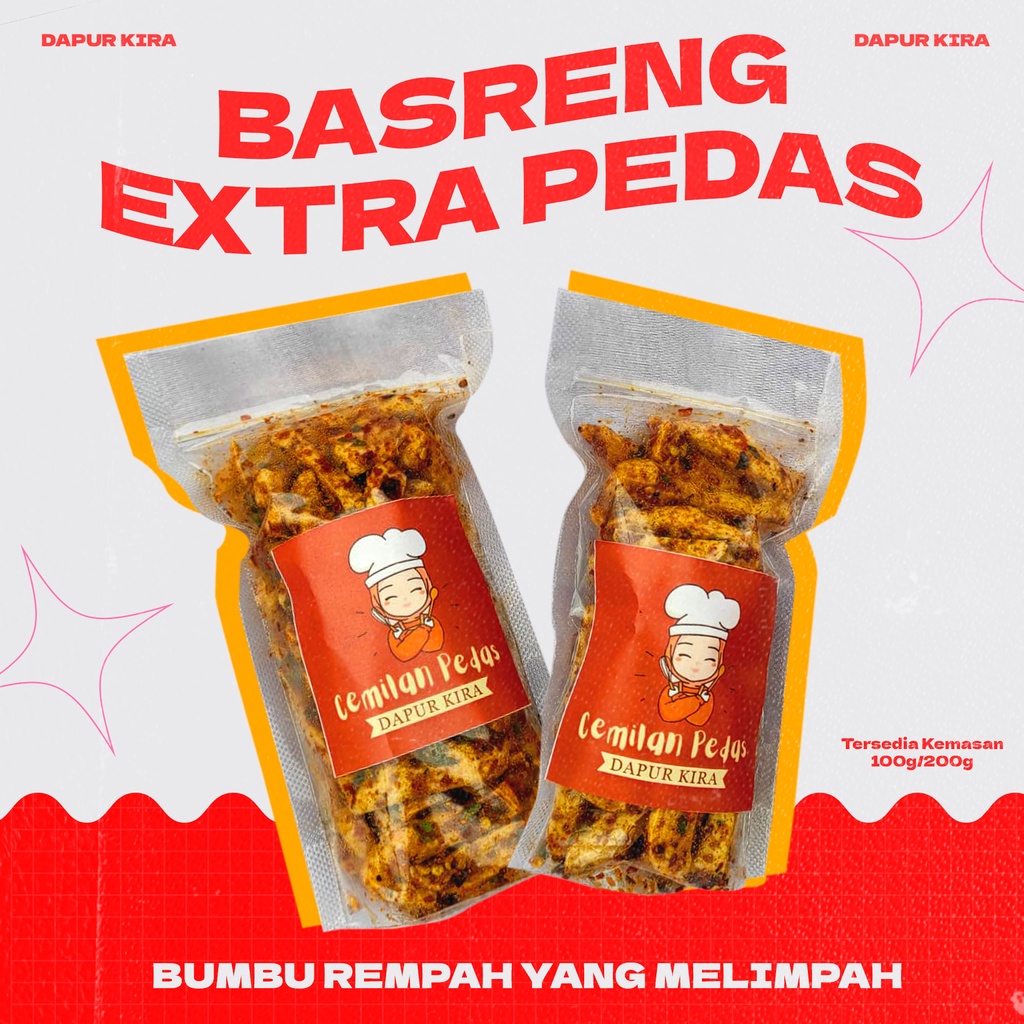 

Basreng Stik Extra Pedas Daun Jeruk/Siomay Pedas/Kerupuk Bunga/100gram/200gram/Cemilan Pedas/Dapur Kira