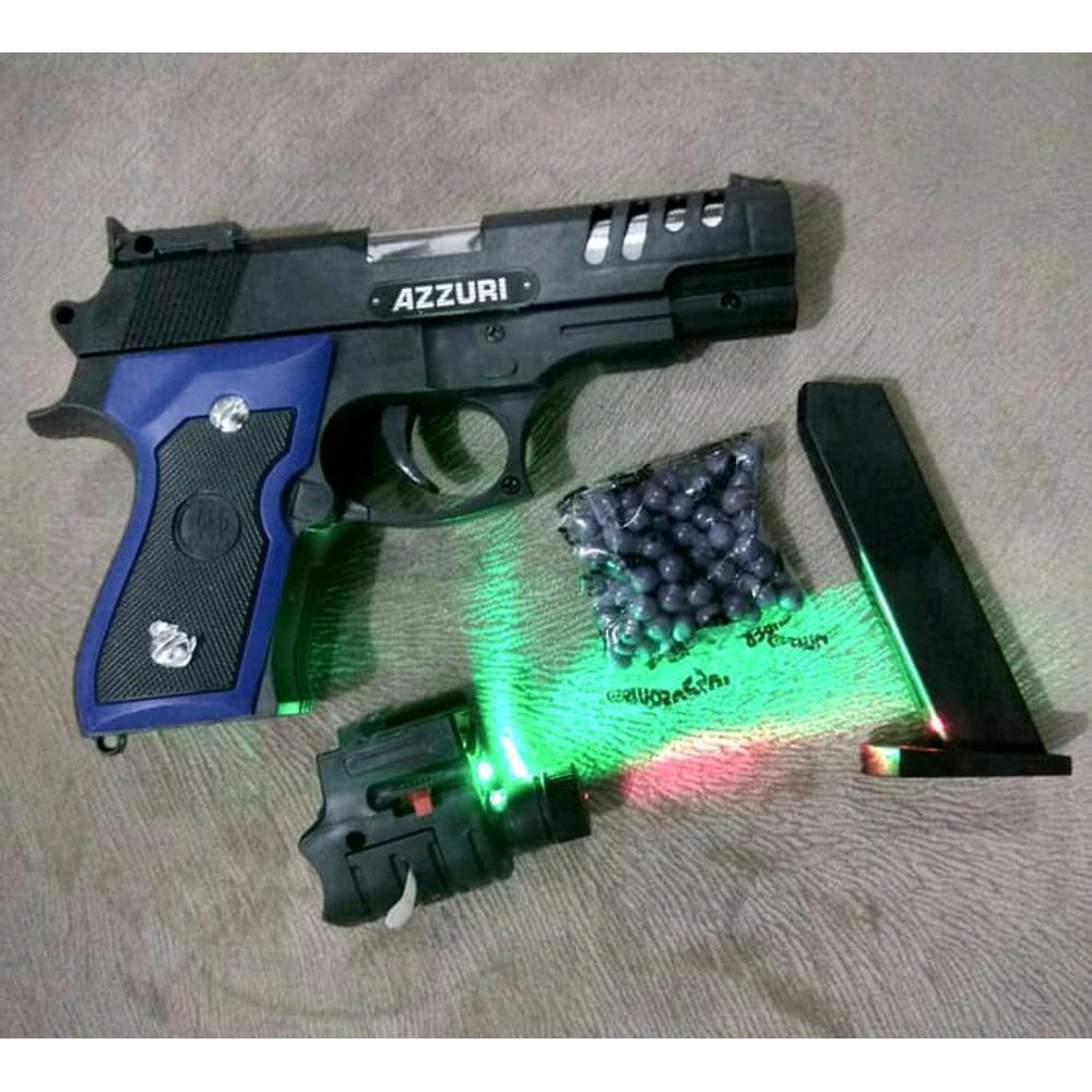 Tembakan Mainan Air Softgun Pistol Azzuri Laser Mp900 Shopee Indonesia