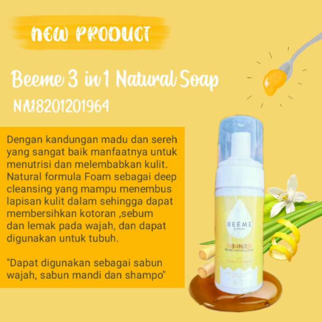 Beeme Natural Soap Pembersih Kotoran Pelembab Menutrisi Kulit Wajah Badan Atasi Minyak Pada Kulit Ibu Anak Bayi Laki Perempuan AMAN BUMIL BUNSUI Bpom