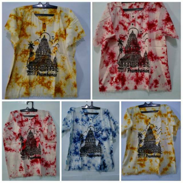 Kaos Kepyur Candi Prambanan Couple/ Baju Santai Pria Wanita khas Jogja Harga Murah Warna Warni