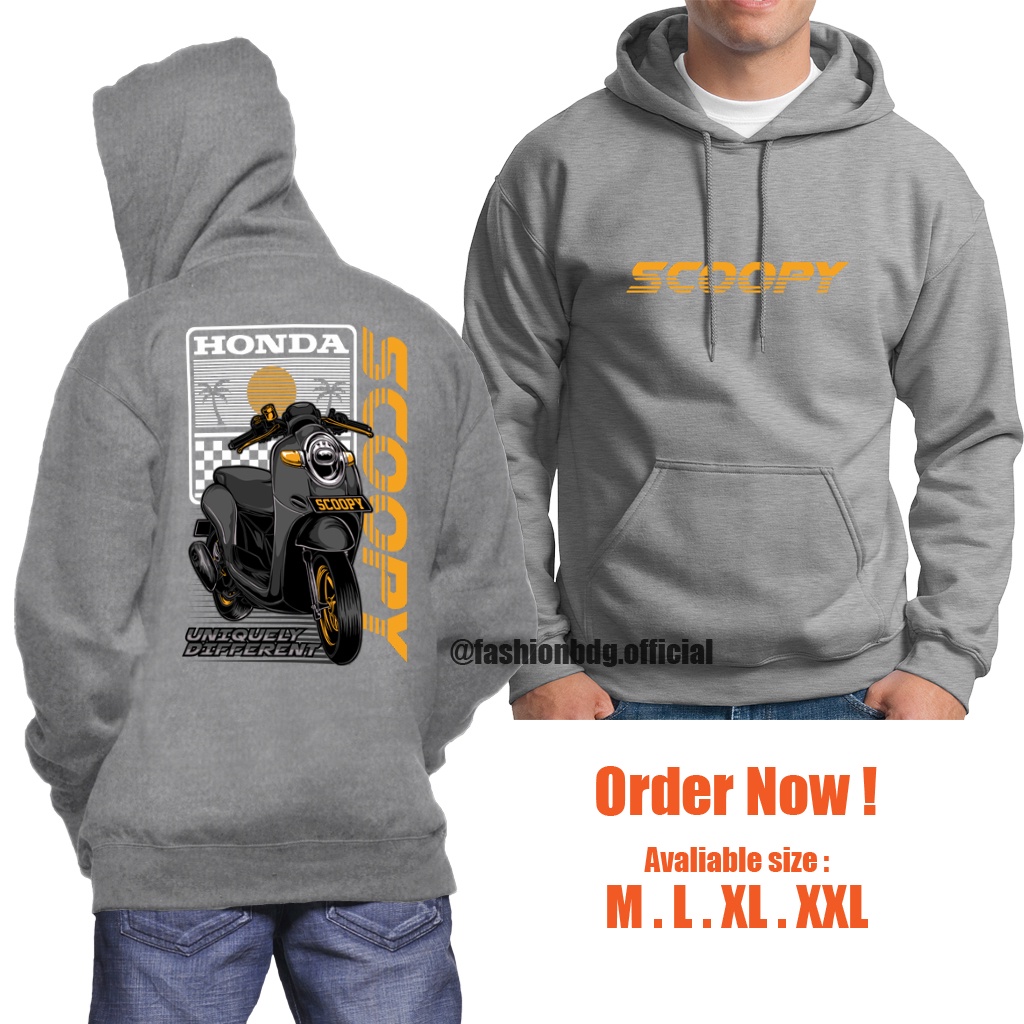 JAKET SCOOPY DISTRO KEREN TERBARU / SWEATER HOODIE HONDA SCOOPY / SWEATER SCOOPY BAHAN TEBAL JUMBO M L XL XXL