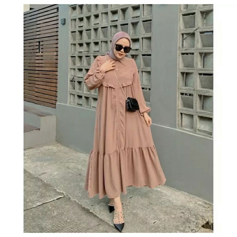 ZETA DRESS MIDI DRESS BAJU WANITA FULL KANCING