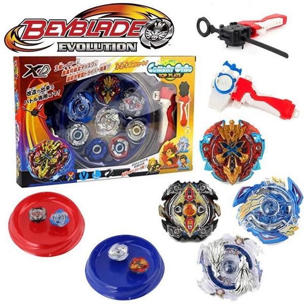 4PCS Gasing Beyblade Burst Set With Grip Launcher Beyblade Arena Stadium Battle New - 01