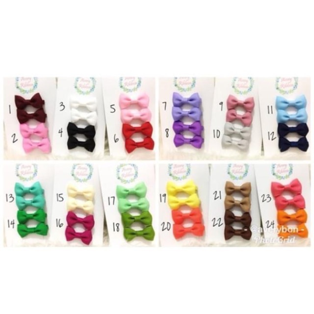 

MINI BOW HAIRCLIP (size jepit 3 cm) - JGN LUPA TULIS YA MOMS MAU WARNA NO BERAPA DI KOLOM MESSAGE!