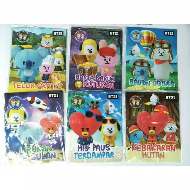 Buku Komik 3dimensi BT21 BTS + Kacamata 3D Murah Meriah