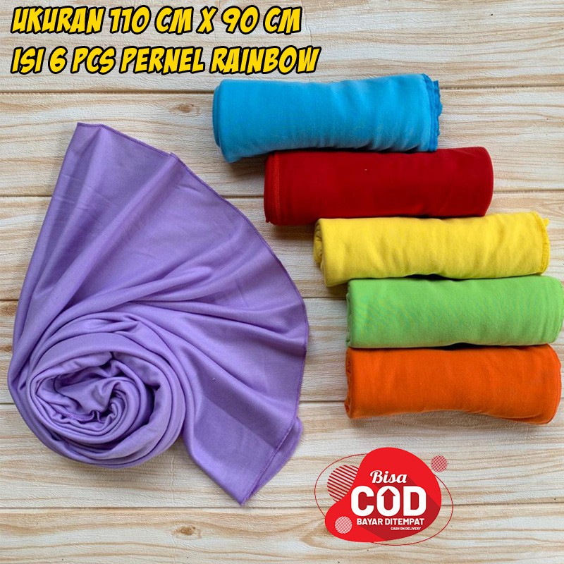 Almeera Baby - 6 PCS Pernel Bayi Baru Lahir Pernel Rainbow Ukuran 110cm x 90cm