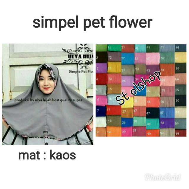 Hijab simpel pet flower