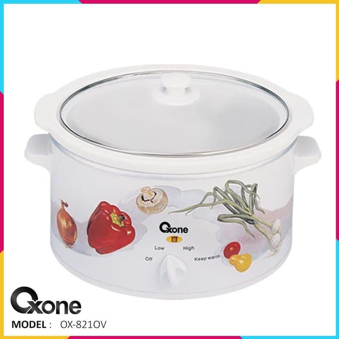 Slow Cooker Ceramic Oxone OX-821OV Oval Listrik 5 Liter