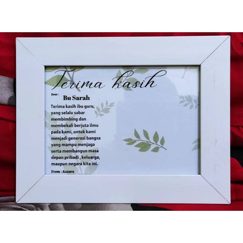 Frame / bingkai kado untuk guru uk 5R bisa ditempel mini gold