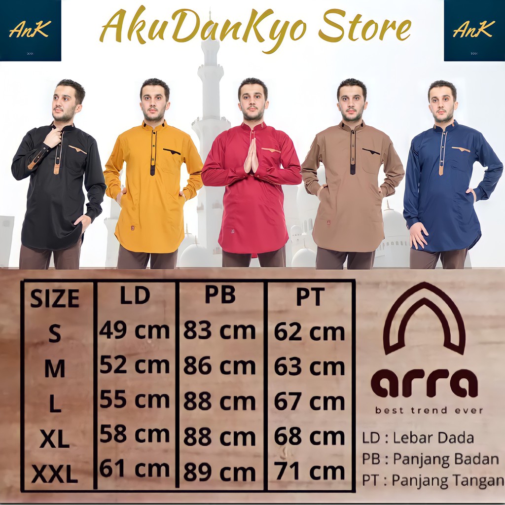 Baju Koko Kurta Pakistan Lengan Panjang Arra Sulaiman Kokoh Muslim Baju Koko Couple