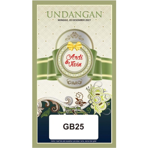

( Cetak ) Undangan GB 25 Murah