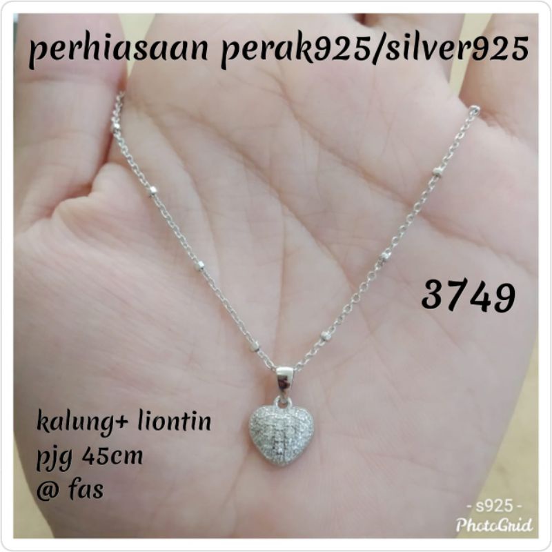 KALUNG+LIONTIN LOVE PUTIH 3749 PERAK 925