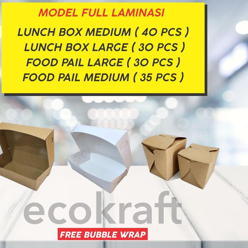 

➨ (PAKET BERAT 1 KG) LUNCH BOX COKLAT BROWN / PUTIH IVORY MEDIUM / LARGE ♘