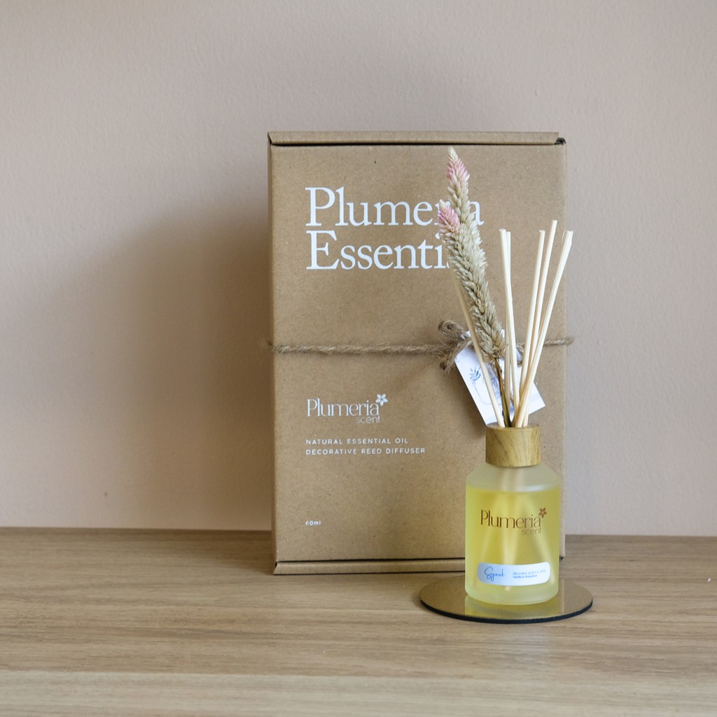Reed Diffuser Plumeria Scent Essential Oil - Sejenak Pengharum Ruangan-BASIC SET