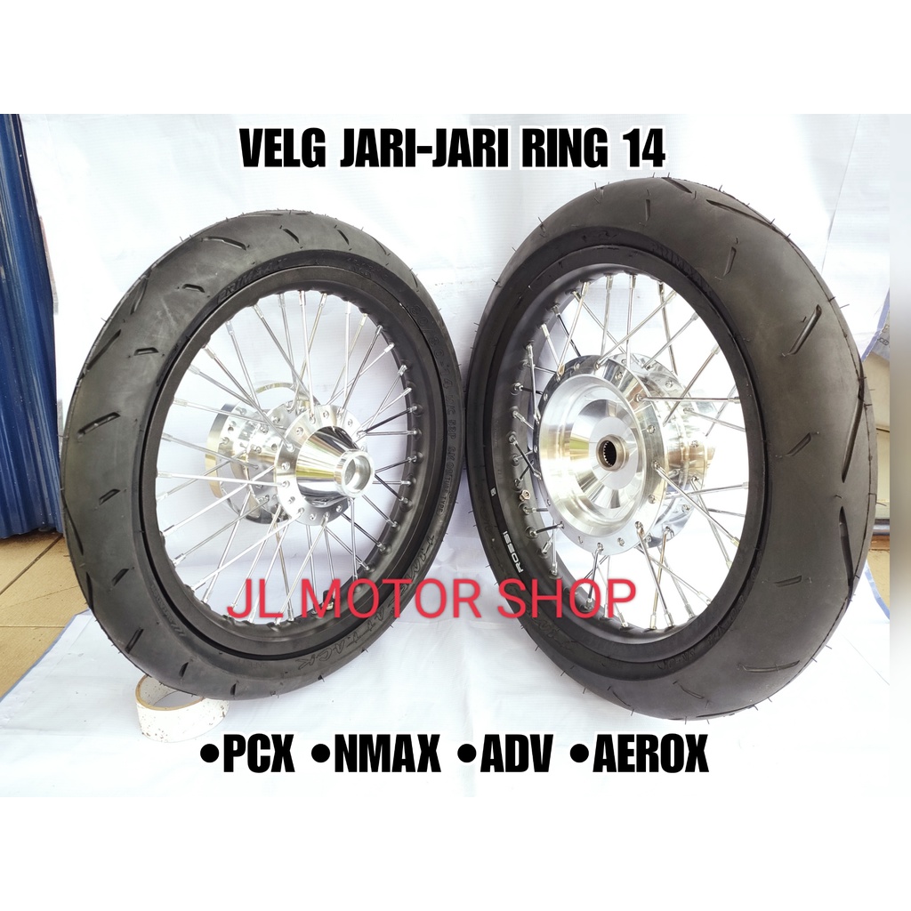 PAKET VELG JARI JARI NMAX OLD NEW NMAX PCX 150 PCX 160 ADV AEROX VARIO 125 150 BEAT SCOOPY GENIO MIO M3 FINO XRIDE XEON SOUL GT FREEGO FAZZIO RING 14 PLUS BAN LUAR DALAM